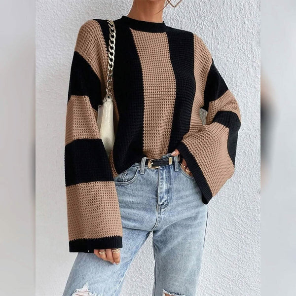 Ribbed Knit Striped Sweater