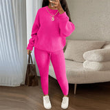 Ribbed Knit Sweater & Drawstring Pants Set