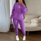 Ribbed Knit Sweater & Drawstring Pants Set