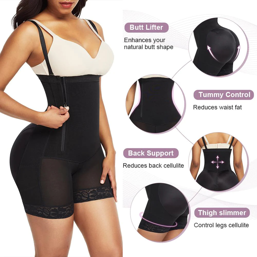 Faja Body Shaper With Detachable Straps Side Zip