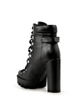 WILLOW CUSHION COLLARED LACE-UP HIGH ANKLE BOOTS