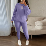 Ribbed Knit Sweater & Drawstring Pants Set