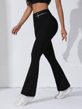 Faith Script High-Waist Flare Leggings
