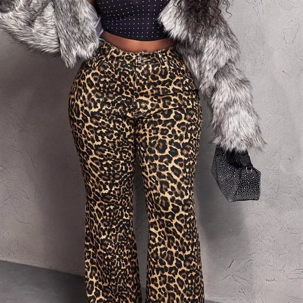 Leopard Wide Leg Pants