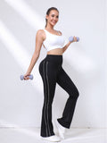 Side-Stripe Flare Leggings