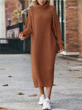 Ribbed Turtleneck Sweater Dress