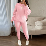 Ribbed Knit Sweater & Drawstring Pants Set
