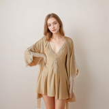 Lace-Trim Satin Nightdress & Robe Set