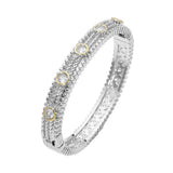 14K Gold Plated Textured Hinged Bangle Bracelet