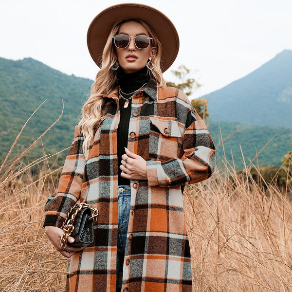 Plaid Trench Coat