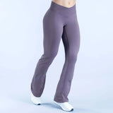 Seamless Crossover-Waist Flare Leggings