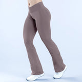 Seamless Crossover-Waist Flare Leggings