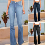 High Waisted Stretch Flare Jeans