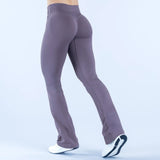 Seamless Crossover-Waist Flare Leggings