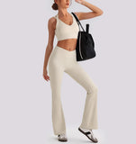 V-Waist Flare Pants Two-Piece Set
