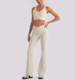 V-Waist Flare Pants Two-Piece Set