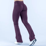 Seamless Crossover-Waist Flare Leggings