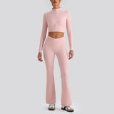V-Waist Flare Pants Two-Piece Set