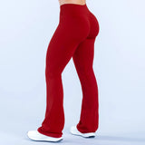 Seamless Crossover-Waist Flare Leggings