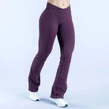 Seamless Crossover-Waist Flare Leggings
