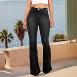 High Waisted Stretch Flare Jeans