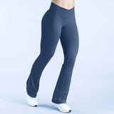 Seamless Crossover-Waist Flare Leggings