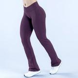 Seamless Crossover-Waist Flare Leggings