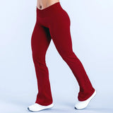 Seamless Crossover-Waist Flare Leggings