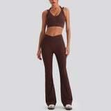 V-Waist Flare Pants Two-Piece Set
