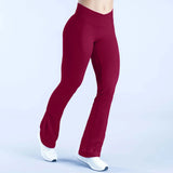 Seamless Crossover-Waist Flare Leggings
