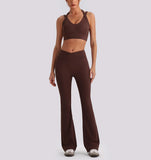 V-Waist Flare Pants Two-Piece Set