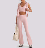 V-Waist Flare Pants Two-Piece Set