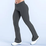 Seamless Crossover-Waist Flare Leggings