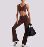 V-Waist Flare Pants Two-Piece Set