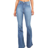 High Waisted Stretch Flare Jeans