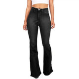 High Waisted Stretch Flare Jeans
