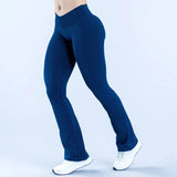 Seamless Crossover-Waist Flare Leggings