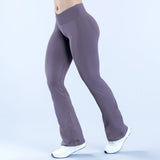 Seamless Crossover-Waist Flare Leggings
