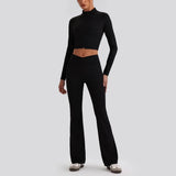 V-Waist Flare Pants Two-Piece Set