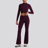 V-Waist Flare Pants Two-Piece Set