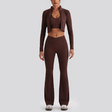V-Waist Flare Pants Two-Piece Set