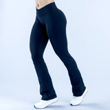 Seamless Crossover-Waist Flare Leggings