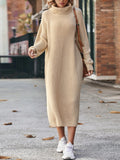 Ribbed Turtleneck Sweater Dress