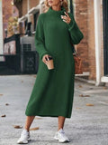 Ribbed Turtleneck Sweater Dress