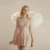 Lace-Trim Satin Nightdress & Robe Set