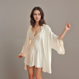 Lace-Trim Satin Nightdress & Robe Set