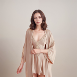 Lace-Trim Satin Nightdress & Robe Set