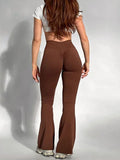 Scrunch-Back Flare Leggings