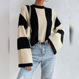 Ribbed Knit Striped Sweater