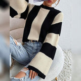 Ribbed Knit Striped Sweater